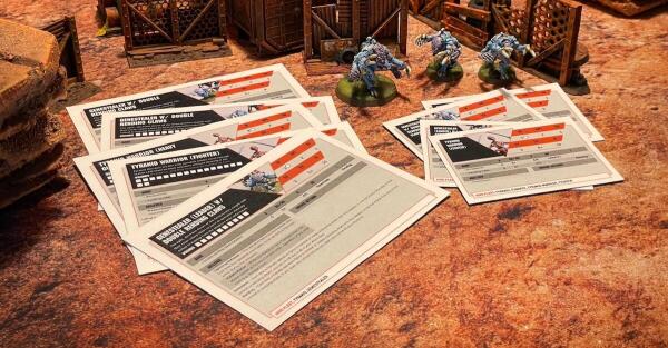 Image of Kill Team data cards from Datacard App